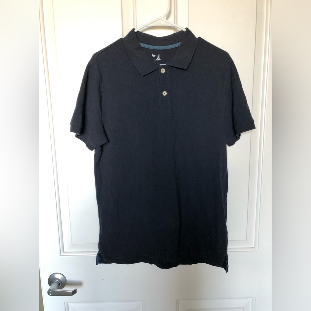 Gap Men's Black 100% Cotton Short Sleeve polo shirt size medium
